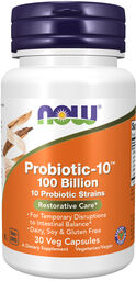 Now Foods Probiotic-10, 100 Bilion, 30 kapsułek wegańskich