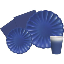 Tableware Party Pack Unicolor Flower Shape for 8