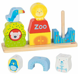 Drewniana układanka na palikach ze zwierzętami Zoo Goki