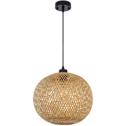 SUFITOWA LAMPA WISZĄCA BAMBUSOWA BOHO PLECIONY ŻYRANDOL