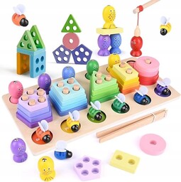 SORTER GRA DO NAUKI LICZENIA KOLORÓW RYBKI MONTESSORI