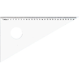 Ekierka z podcięciem, plexi, 60/32 cm