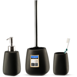 Zestaw łazienkowy szczotka WC + kubek + dozownik,
