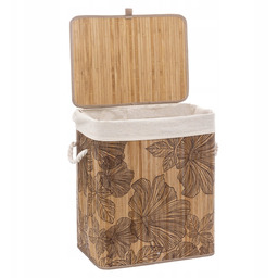 Bambusowy kosz na pranie 50L Pojemnik Z pokrywą