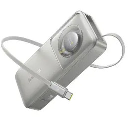 Baseus Free2Pull 10000mAh 30W Wbudowany kabel Szary Powerbank