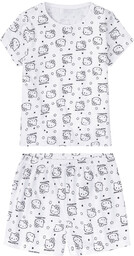 Piżama dziewczęca bawełniana z postaciami z bajek (t-shirt