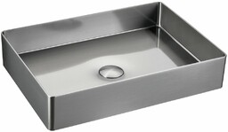 AURUM umywalka ze stali nierdzewnej 50x35,2cm, z korkiem,