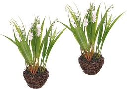 Sztuczne konwalie w gnieździe 20 cm, zestaw 2