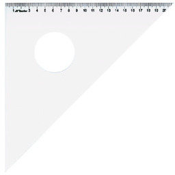 Ekierka z podcięciem, plexi, 45/50 cm