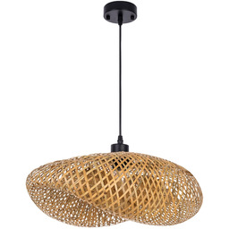 ŻYRANDOL PLECIONY BAMBUSOWY BOHO DUŻA LAMPA WISZĄCA