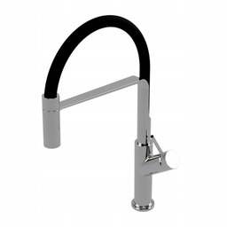 Omnires Vita Bateria kuchenna z wyciąganą wylewką Chrom/czarny