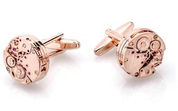 Spinki do mankietów Mechanizm Zegara Rose Gold X2