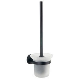 Szczotka WC naścienna 11,5x37x14,5 cm szkło mleczne /czarna