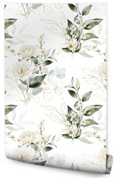 Muralo Tapeta Do Sypialni Delikatne Białe Kwiaty Pośród