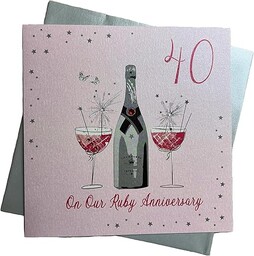 white cotton cards Na naszym rubinowym weselu, duża