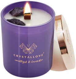Crystallove Amethyst Soy Candle & Lavender Świeca sojowa