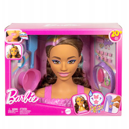Barbie Głowa do stylizacji z brązowymi włosami