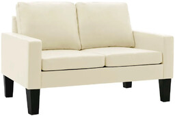 Elior Kremowa sofa nowoczesna z ekoskóry - Clorins