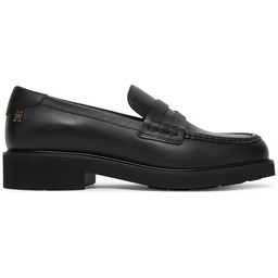 Loafersy Tommy Hilfiger Elettra Penny Leather FW0FW09360 Czarny