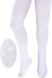Dziewczęce rajstopki wiskozowe białe Milusie r.104/110