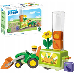 Playmobil Junior Traktor z siewnikiem zestaw Figurka farmer
