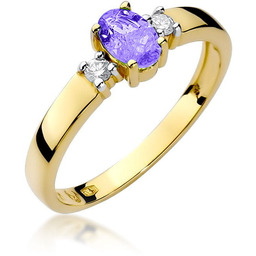 Złoty pierścionek Tanzanit 0,40ct żółte złoto pr. 585