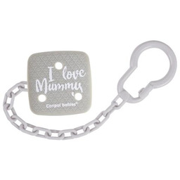CANPOL BABIES Łańcuszek do smoczka I Love Mummy