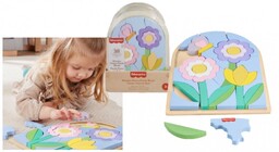 Fisher-Price Drewniane puzzle  kwiaty, dla dzieci 3+