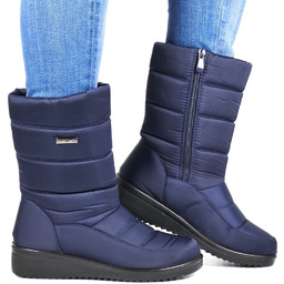 DAMSKIE ŚNIEGOWCE NA ZAMEK NEWS 5028 GRANATOWE