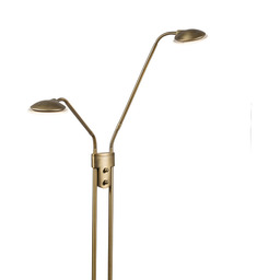 Nowoczesna lampa podłogowa brązowa z lampką do czytania
