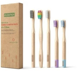Kumpan Rodzinny zestaw szczoteczek bambusowych 4+1 gratis