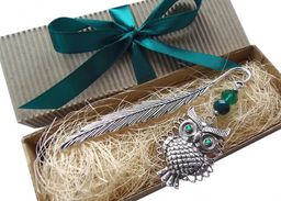 Zakładka do książki zielona sowa na prezent 8034