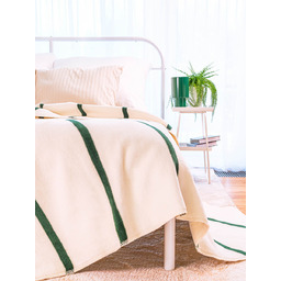 Cotton Cloud Koc XXL Pasy Leaf-Ecru