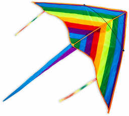 Latawiec duży dla dzieci trójkątny tęcza