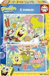 Educa - SpongeBob 2x100, 2 kartonowe puzzle