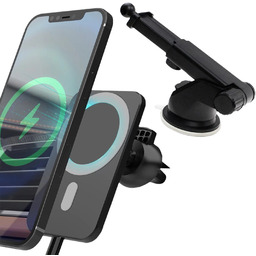 Uchwyt samochodowy z ładowarką Qi MagSafe Alogy