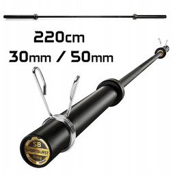 Gryf Olimpijski prosty Łożyskowany 220cm 50mm Sztanga Zaciski