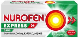 Nurofen Express Caps 200mg, 10 kapsułek miękkich ->