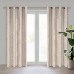 Zasłona w stylu eco beżowa ZKKO-01