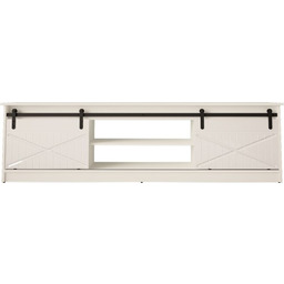 Cama Meble Szafka RTV GRANERO 200x56,7x35 biały/biały połysk