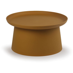 Plastikowy stolik kawowy FUNGO, średnica 70 cm, ochra