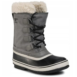 Sorel Damskie Śniegowce Szare Ze Skórą Sznurowane 43