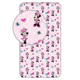 Jerry Fabrics Prześcieradło bawełniane z gumką 90x200 Myszka