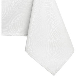 AmeliaHome Obrus plamoodporny wzór roślinny 150x350 cm biały