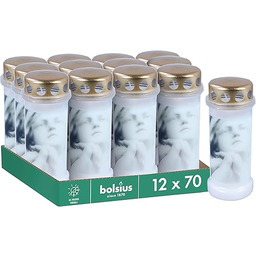 Bolsius Znicz biały zestaw 12 sztuk długość palenia