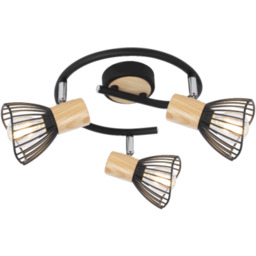 Plafon PONY 75557 3xE14 40 W czarny-jasne drewno