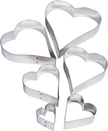 Rayher foremki do ciastek w kształcie serca, srebrne