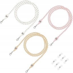 ŁAŃCUSZEK DO OKULARÓW PERŁOWY KORALIKI ELEGANCKI ZESTAW 3