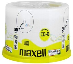 Płyty CD-R 700MB 80MIN MAXELL PRINTABLE cake 50
