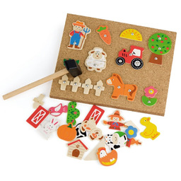 Viga Toys VIGA Przybijanka Drewniana Farma Tablica Korkowa